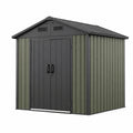 Abri de jardin en acier 213 x 191 x 195 cm Vert foncé et Noir avec double porte ventilée