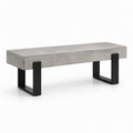Banc industriel 120 x 40 x 45 cm en béton gris et métal noir