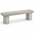 Banc contemporain en béton 120 x 35 x 45 cm Beige, Blanc et Noir