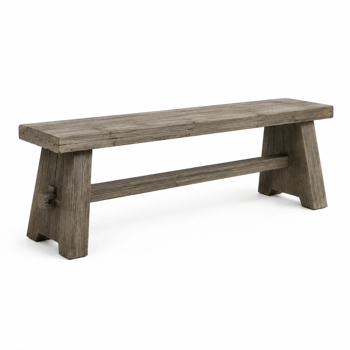 Banc rustique en bois gris brun, 180 x 35 x 45 cm