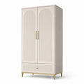 Armoire moderne beige et dorée 90 x 50 x 180 cm avec 2 portes et 1 tiroir